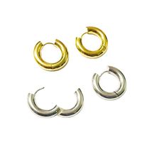 1 Pair Simple Style Solid Color Plating Stainless Steel Gold Plated Earrings main image 5