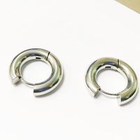 1 Pair Simple Style Solid Color Plating Stainless Steel Gold Plated Earrings main image 6