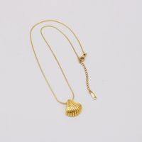 Simple Style Shell Stainless Steel Plating Gold Plated Pendant Necklace sku image 1