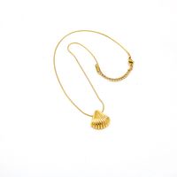 Simple Style Shell Stainless Steel Plating Gold Plated Pendant Necklace main image 2
