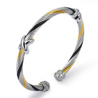 Commute Infinity Solid Color Stainless Steel Plating Gold Plated Bangle sku image 3