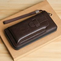 Unisex Solid Color Pu Leather Zipper Buckle Wallets sku image 1