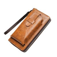 Unisex Solid Color Pu Leather Zipper Buckle Wallets main image 3