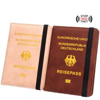 Unisex Basic Letter Eagle Pu Leather Rfid Passport Holders main image 2