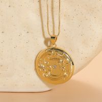 Elegant Shiny Heart Shape Flower Copper Plating Inlay Zircon 14k Gold Plated Pendant Necklace sku image 1