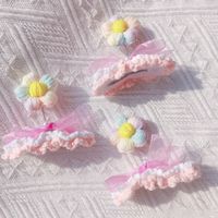 Cute Flower Wool Knitting Hair Clip main image 5