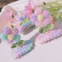 Cute Flower Wool Knitting Hair Clip main image 3