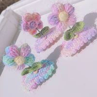 Cute Flower Wool Knitting Hair Clip main image 2