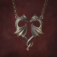 Retro Cool Style Heart Shape Dragon Alloy Plating Unisex Necklace main image 1