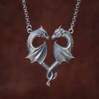 Retro Cool Style Heart Shape Dragon Alloy Plating Unisex Necklace sku image 2