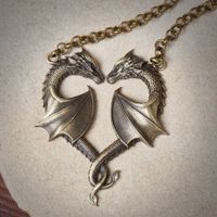 Retro Cool Style Heart Shape Dragon Alloy Plating Unisex Necklace main image 6