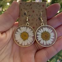 1 Pair Bohemian Simple Style Sunflower Metal Drop Earrings sku image 1