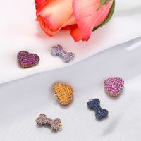 Streetwear Heart Shape Unforgettable Copper Plating Inlay Zircon 18k Gold Plated Charms main image 4