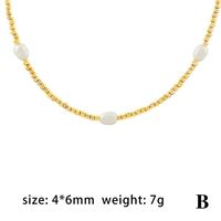 Vintage Style Water Droplets Heart Shape Artificial Gemstones Freshwater Pearl Copper Beaded Plating Inlay Zircon 18k Gold Plated Pendant Necklace sku image 3