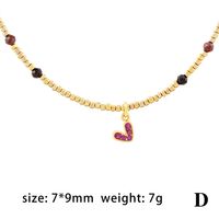Vintage Style Water Droplets Heart Shape Artificial Gemstones Freshwater Pearl Copper Beaded Plating Inlay Zircon 18k Gold Plated Pendant Necklace sku image 1