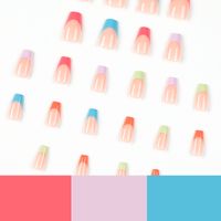 Cute Sweet Solid Color Color Block Plastic Nail Patches 1 Set main image 2