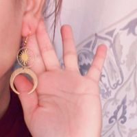 1 Pair Ethnic Style Simple Style Sun Moon Plating Metal Drop Earrings main image 3