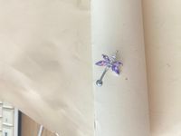 Streetwear Dragonfly Stainless Steel Alloy Inlay Zircon Belly Ring main image 4