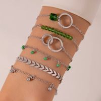 Neues Einfaches Kreis Armband Europäische Und Amerikanische Persönlichkeit Kleine Blume Pfeil Blatt Armband 6-teiliges Set sku image 11