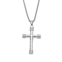 Hip-hop Punk Cool Style Cross Stainless Steel Alloy Plating Unisex Pendant Necklace Long Necklace main image 4