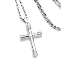 Hip-hop Punk Cool Style Cross Stainless Steel Alloy Plating Unisex Pendant Necklace Long Necklace main image 3
