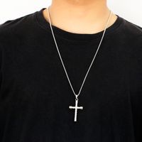 Hip-hop Punk Cool Style Cross Stainless Steel Alloy Plating Unisex Pendant Necklace Long Necklace main image 1