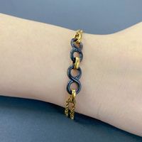Casual Geometric Stainless Steel Ceramics 18k Gold Plated Bracelets main image 6