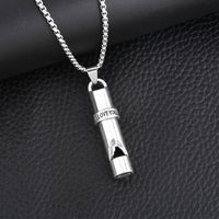 Hip-hop Cool Style Whistle Letter Stainless Steel Alloy Plating Women's Pendant Necklace Long Necklace main image 1