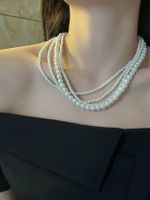 Fashion Retro Bright Pearl Multi-layer Beaded Necklace Clavicle Chain sku image 10