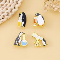 Cute Simple Style Penguin Alloy Stoving Varnish Women's Brooches main image 3