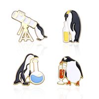 Cute Simple Style Penguin Alloy Stoving Varnish Women's Brooches main image 4