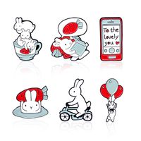 Cute Simple Style Rabbit Alloy Stoving Varnish Women's Brooches main image 3