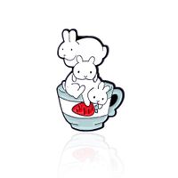 Cute Simple Style Rabbit Alloy Stoving Varnish Women's Brooches sku image 1