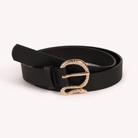 Simple Style Solid Color Snake Pu Leather Alloy Women's Leather Belts main image 2