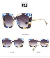 Casual Simple Style Marble Ac Square Inlaid Pearls Full Frame Women's Sunglasses sku image 3