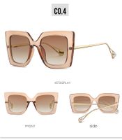 Casual Simple Style Marble Ac Square Inlaid Pearls Full Frame Women's Sunglasses sku image 4