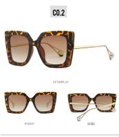 Casual Simple Style Marble Ac Square Inlaid Pearls Full Frame Women's Sunglasses sku image 2