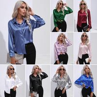 Women's Blouse Long Sleeve Blouses Button Casual Classic Style Solid Color main image 1