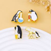 Cute Simple Style Penguin Alloy Stoving Varnish Women's Brooches main image 5
