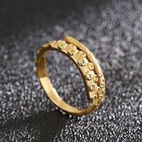 Retro Punk Solid Color Stainless Steel 18K Gold Plated Men'S Rings main image 7