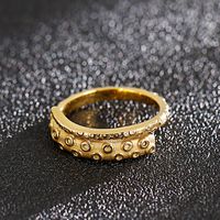 Retro Punk Solid Color Stainless Steel 18K Gold Plated Men'S Rings main image 4