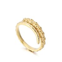Retro Punk Solid Color Stainless Steel 18K Gold Plated Men'S Rings sku image 7