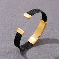 Punk Cool Style Pentagram Stainless Steel 18K Gold Plated Men'S Cuff Bracelets main image 5