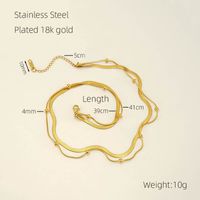 Hip-Hop Simple Style Solid Color Stainless Steel Layered Plating 18K Gold Plated Women'S Layered Necklaces sku image 1