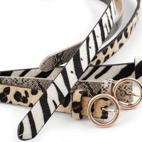 Classic Style Zebra Snakeskin Leopard Pu Leather Alloy Women's Leather Belts main image 4