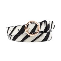 Classic Style Zebra Snakeskin Leopard Pu Leather Alloy Women's Leather Belts main image 3