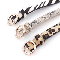 Classic Style Zebra Snakeskin Leopard Pu Leather Alloy Women's Leather Belts main image 6