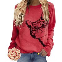 Women's Hoodie Long Sleeve Hoodies & Sweatshirts Printing Casual Cat main image 2