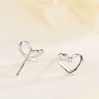 1 Pair Simple Style Heart Shape Hollow Out Sterling Silver Ear Studs main image 3