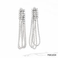 1 Paire Rétro Commuer Couleur Unie Incruster Acier Inoxydable Strass Boucles D'oreilles sku image 4